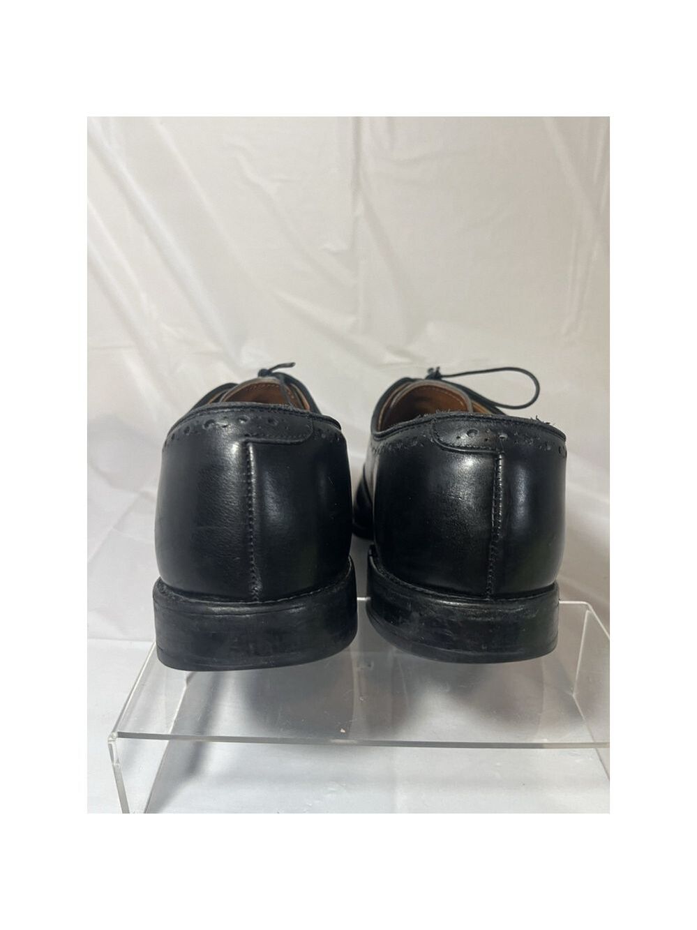 Allen Edmonds 9.5 B Mens Dress Shoes Hale Black Leather Brocade Oxfords ($425) - Picture 13 of 15